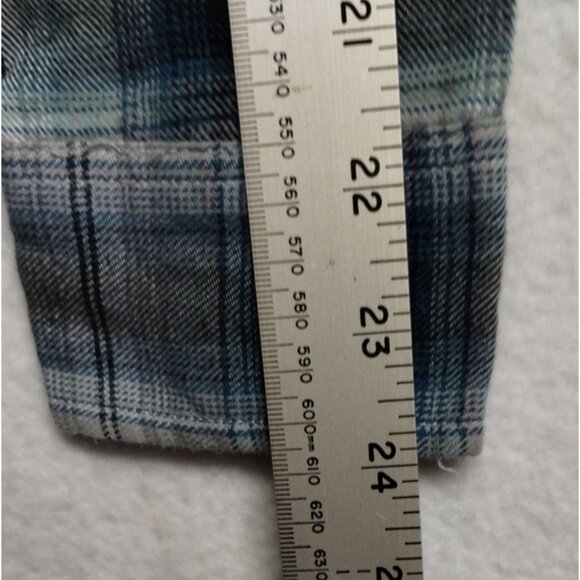 Disney "Take Me To Neverland" Plaid‎ Flannel Shirt S Black/White/Blue - Picture 10 of 11